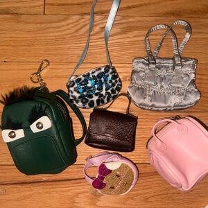 American girl, doll bag, and accessories kit